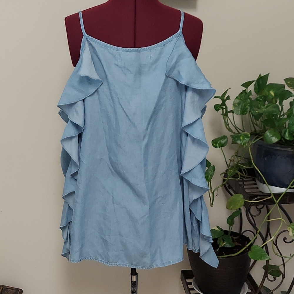 Rachel Roy Cold Shoulder Ruffle Top - Picture 6 of 10